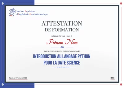 ISIGI - Certificat de Formation par - FORCINET