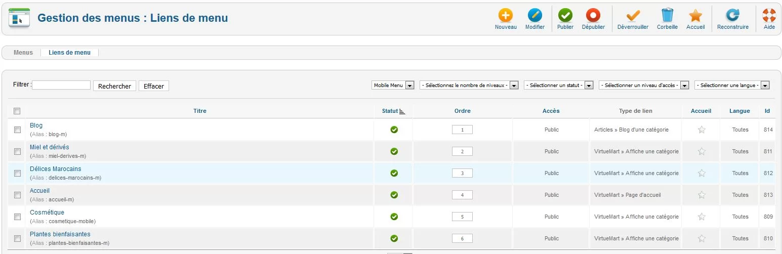 Jnane Bladi Site E-Commerce Mobile Menu - FORCINET Jnane Bladi Site E-Commerce Mobile Menu - FORCINET